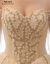 moziビスチェウェディング2019新型新婦の結婚洋風セクシーオフショルダーのトレイン上品シンプレム女史の結婚紗のドレスのシャンパン色トレイン