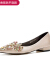 ダイヤモンド婚靴女性用フラット2018新型快適平は、妊婦のウェディング靴の新婦と結婚して履く靴の花嫁シャンパン色（2 cm）33