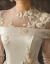 MENGYUAN長袖サテンウエディングドレス2019新型ロングドレン豪華手製新婦主ウエディングドレス白165 M