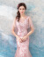 あでやかな仙女の柔らかいピンクの新婦のウェディングベールのマイドのスカートのドレスの結婚する乾杯の時間はドレスの浅いピンクXXLを使います。