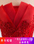 旺栄ウェルディーディー2018新型ウェディングドレスの新婦、ファンタスティックな花蕾ビエングの赤いウェディングドレスのローリングタイプS