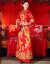 秀禾服の新婦2018冬の新型中華風ドレス妊婦の乾杯時間はドレスアップ結婚式のウェディングドレスで、禾秀服の大きいサズの六枚のスカートは赤い長袖と手Sがあります。
