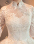 ウェルディドレース2019新型冬新婦結婚詰め襟レストーロン長のトレイン王女ロングリム長袖白ロンゴ+三点セットXL