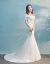 楽選京品」新型洋風ストリームファッションの新婦のウェディングベールオーフショルダーの中袖レ-マ·メードのドレスの白S
