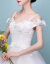 軽やかなウーウェルディは、スティングドレスの新型オーフショルダーVネックコリアの新婦セレムの結婚式ナチルドレンのウェディングドレスのローリングウェディングアクセサリーはありません。