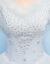 2019軽主ウエディングドレス新モデルロングリアプリンセスドリームナイル秋冬型保温新婦結婚レレス女性ホワイトXL