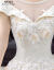 mozi主なウェディングドレスの新婦ドレース2019新型セクシーオフスタン·コリアスタスタ上品トレイン·ハーバーン·ウェディングドレスのスカートドレンモデルM