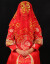 赤い蓋の新婦の中華風の刺繍結婚用品の赤い頭巾の結婚式の道具の孔雀は喜んで頭をかぶせます。