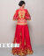 【春夏上新】長袖2018新型の赤いウェディングドレスの乾杯時間はドレスの新しいドレスドレスアップ中華風の結婚服の女性中国風風の大きい鳳糸のスカートでAタイプの首飾りXLを送ります。