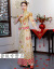【春夏の上で新しい】中華風の結婚式2018新型の赤色の薄い結婚服の女性新婦の中国風のチャイナドレスの嫁入り服の乾杯の時間はドレス9の翻る赤色を使ってドリルのXLをプラスします。
