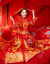 秀禾服の新婦2018冬の新型中華風ドレス妊婦の乾杯時間はドレスアップ結婚式のウェディングドレスで、禾秀服の大きいサズの六枚のスカートは赤い長袖と手Sがあります。