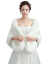 ウェディングスファーストール冬の新婦の結婚ジャケットのお嬢様の礼儀の両面に厚く手を温めて、白いCを添えます。