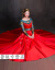 【春夏新】結婚服の赤い中華風ウェディングドレスのレイトロショー禾服2018新型夏新婦ドレスの薄手の乾杯の時間はドレスチャイナドレスの蔡芸とじスタイルでD項の首飾りLを送ります。