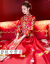 【春夏上新】新婦2018新型結婚服女性赤の嫁入り服中華風ドレトロカップの時間はドレスチャイナドレスドレスアップ中国風JDY 6080 XLを使います。