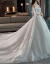 moziオリフュージョン結婚式の新婦ドレス2019新型コリアスタ純色のシリム大き目のサイズ長袖女史ローリング結婚式のワンピース白トレインモデルM