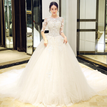 Changyin 2019中腰大好きなセイズが結婚したドレスウェディングドレスのコリアスタ姫の新婦ローリング1903ドレイン+3点セットを4 XL増加しました。