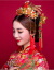 白銀の鎧の新婦の頭飾り中華風の赤いドレスアップショー禾服の敬酒ドレスアップの時代劇演出の影楼の結婚アクセサリーの頭花五点セットの平均サイズ
