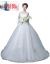 軽やかなウーディティーンドレス2018新型夏长袖オフルダルプリンセス妊妇コリアのウェディングベールの中で腰のウェディングベール+ケープの白いXS