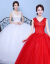 古莱登Long ggウェルディ・レングス新婦ウェディングドレス2018新型コリア・スターリングビデオカラーの赤いウェディングドレスオーフドールの赤いウェディングドレスを注文して作られました。