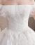 ウェディングベール2019夏新款新婦オフスタン結婚プリンセスウェディングドレスシングルス白いドレン1メートルXL(2尺2)