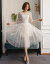古莱登ウェルディーディーディードレス2018新型新婦結婚旅撮影姫スナチャラム軽やかなウーウェルディディは、ドリームショートモデルシンプ女白色XL