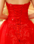 Yishafeina赤ウェルディー2019夏新型コリアスレイスキースキーレンチ新婦長のドレイン大好きなサイズス女赤色XL
