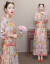 秀禾服新婦中華風ドレス結婚乾杯時間はドレスチャイナドレスで着付けします。2018新型竜鳳服喜服秀着物コレクションにSを加えて送ります。