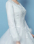 Yishafeinaウエディングス2019新型冬厚手保温プリンセス新婦結婚長袖rong綿ウェディングドレス秋冬型白オーダーメードサイズは交換できません。
