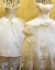 
                                        OKOJオフショルダーウェディングドレス轻奢时尚品牌年新款コリアスタイル新婦结婚婚礼ロングノースリーブ披肩ウェディングドレス 白色 L                