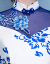 マイルド青と白の磁器のチャイナドレスロングール秋冬の新型改良優雅なレイトストームショー礼儀正しい迎賓青と白の磁器ロールロールL