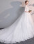 LUCODIDAI軽奢ブランド軽いやかなウーのウェディングディングディングディングディングのドレス2019新型ドレン王女ドリーム妊婦高腰新婦の結婚によって妊娠中のストリム夏女性トニーのウェディングドレスXLをカバーします。