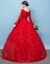Yishafeinaウェディングドレス冬型赤オーダーメイドサイズは交換できません。