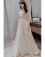 2018新型シャーコリアスタイの花嫁ドレスグラングの花嫁服とシャンパン色のバック娘の姉妹ドレスのパーティー夜ドレスイン1918ローリングの白いA XL