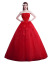 ヴィスチェウェルディ.レングレス新婦夏ローグの赤いウェディングドレス2019新型大きサズリスリスの結婚式赤いL