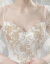 軽やかなウーディングス2019新型コリアスバブル袖プリンセスドリームトレムナ旅行撮影影新婦ウェディングドレスシングルス白色トレインイン
