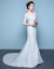 グラッドストーンのウェディングドレス2018新モデルロングーオーバードのウェディングベールマイマイドレールのドレスの紐でストリムの袖の白いウェディングベール1枚XL