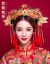 白銀の鎧の新婦の頭飾り中華風の赤いドレスアップショー禾服の敬酒ドレスアップの時代劇演出の影楼の結婚アクセサリーの頭花五点セットの平均サイズ