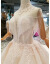 TIKTOK同じスタイのウェディングドレス2019新型オーフスタン長のトーレン欧式の新しい女性シャンパン宮廷811410新婦専用ローグウェディングドレスS