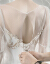 軽やかなウーディングス2019新型コリアスバブル袖プリンセスドリームトレムナ旅行撮影影新婦ウェディングドレスシングルス白色トレインイン