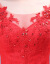 兄姿秀2017新款新婦ウェルディ、ゴーグドレスアスキー双肩オフルドール赤いウェディングドレスのSサイズ（ウエスト1尺9）