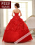 卸売り2018新型豪華大紅色レマイスウエディングドレス新婦結婚ドレスアップH 12紅中国紅-大紅L