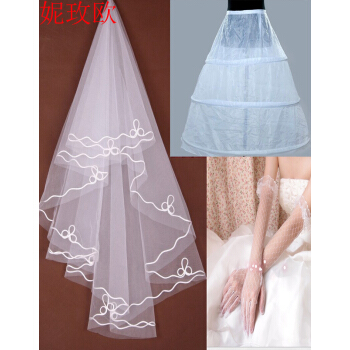 ニーマイオス2018新品の花嫁のウェディングドレスの付属品のスカートの手袋のマンスの3点セット