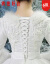 勇艶好合妊妇のウェディングドレス冬の高腰ローググリル大き目のサイズム厚手の长袖の毛襟の新婦の結婚ドレス冬服白S