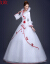 尼玫欧ウェディングドレス2018年新型長袖の厚い手のコリアの毛織の襟の綿は花のウェディングベールの白色のMを詰めます。