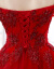 简卡姿ブランドウェルディ・レングス新婦の赤い新型コリア・スターイの新しいモデルです。フーシ・デル・ローリング大き目のセレス結婚式で結婚式が行われます。秋冬型の赤いMです。