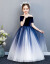 小女の息子のウェディングドレスの夜ドレス姫のスカートの大童ペルジオが出演した服の洋気高貴な紺色140(140ヤード(身長135-45体参照)