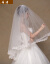 梵beiの詩の新婦の結婚のベールの1.5メートルの白色の柔らかい紗の腰はまだですか？