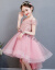 オーフショルダーのウェディングドレスのポンポンポン糸ショープリンセススカートぺージガルピアノ出演服の洋気ピンクのショートアイテムの130 cm