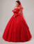 新婦の頭紗の女の白い赤色のレ-ス長のトレインの髪飾りの仙の結婚写真の赤い1.5メートルの幅*1.5メートルの長さの100 cm-135 cm