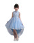 ピアノ出演服モデルショウーウェディングドレススカートトレイン夏女の子供誕生日プリンセススカート夜ドレース空色140 cm